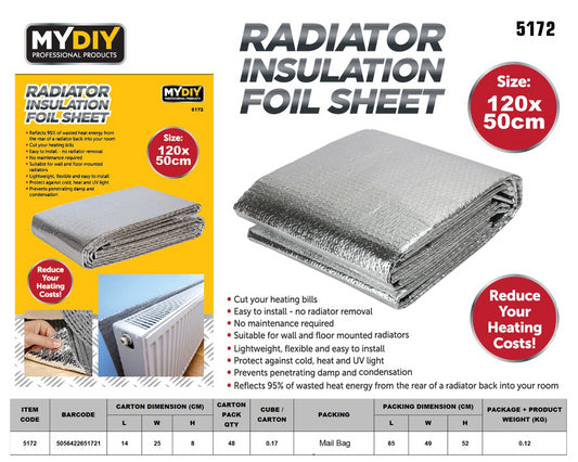 120x50cm Radiator Insulation Foil