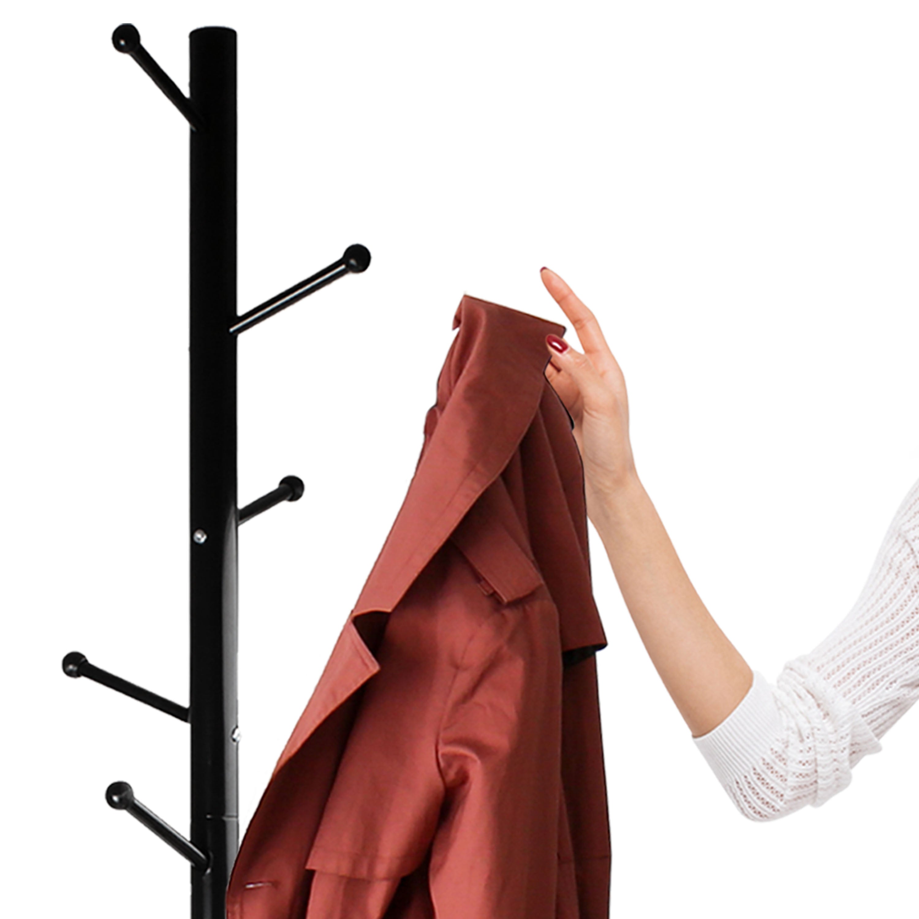 Durable 8-Peg Steel Coat Rack Stand