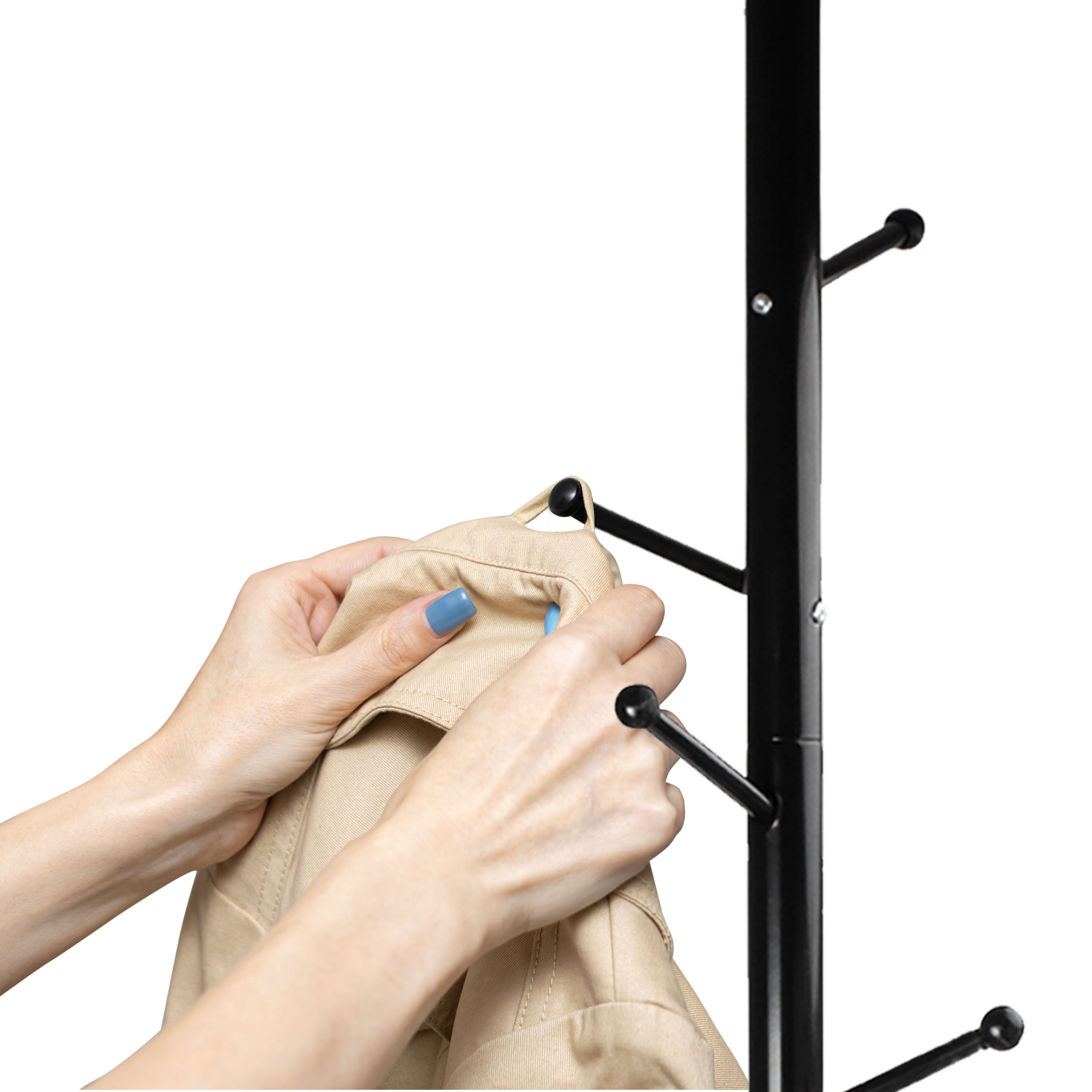 Durable 8-Peg Steel Coat Rack Stand