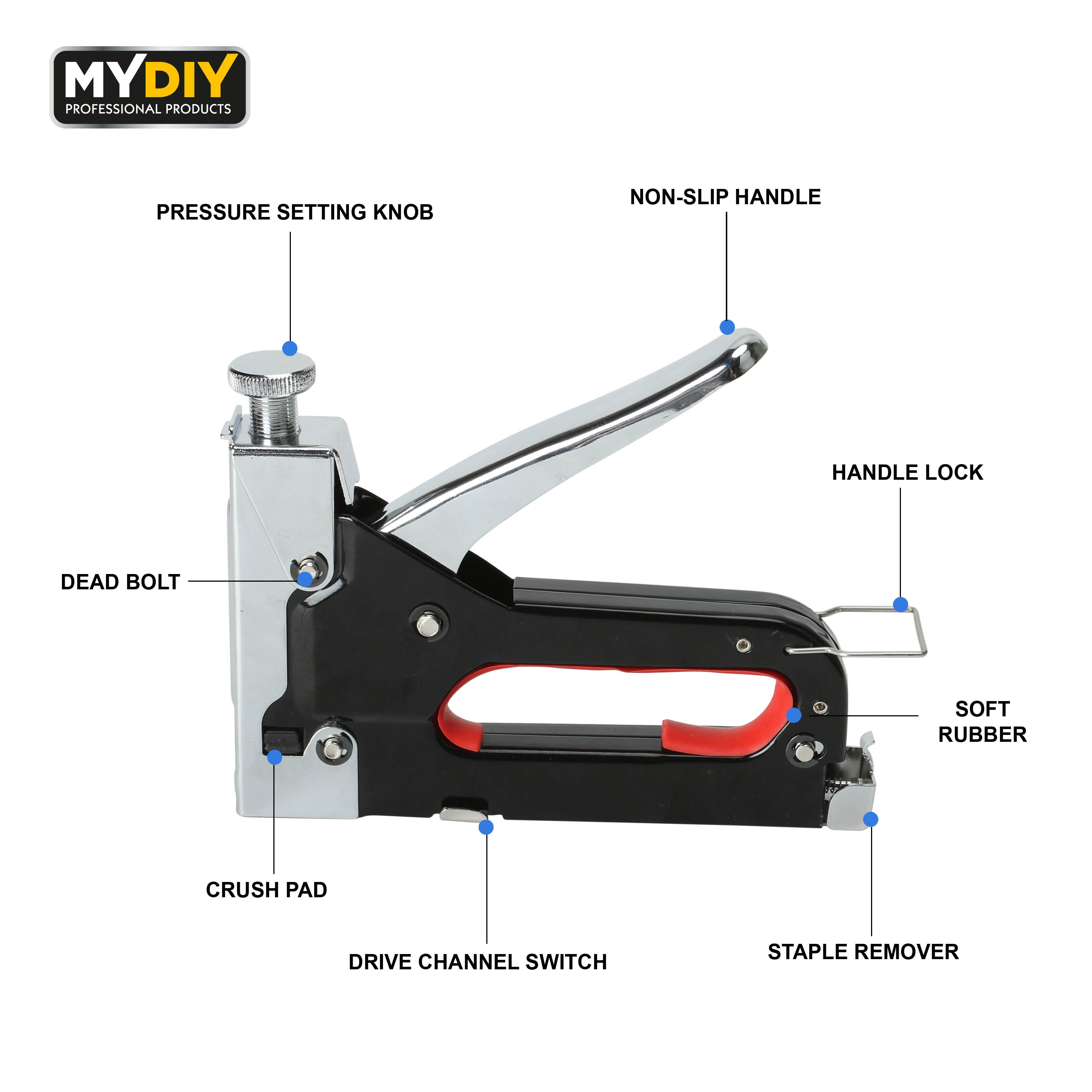 Multi-Use Staple Gun with 1500pcs Nails