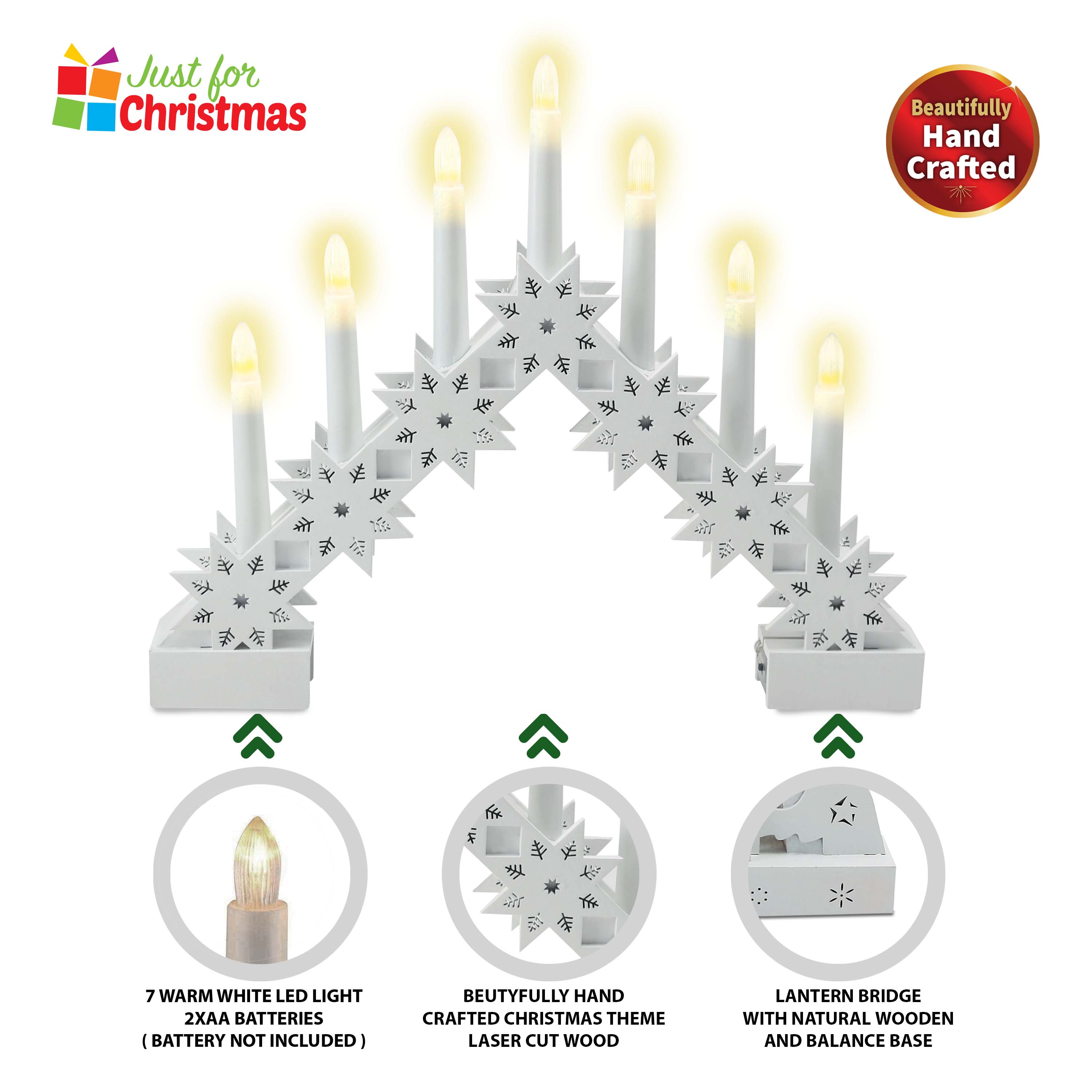 Wooden LED Candle Bridge