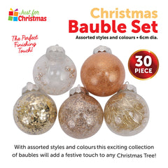 30 Piece Christmas Bauble Set