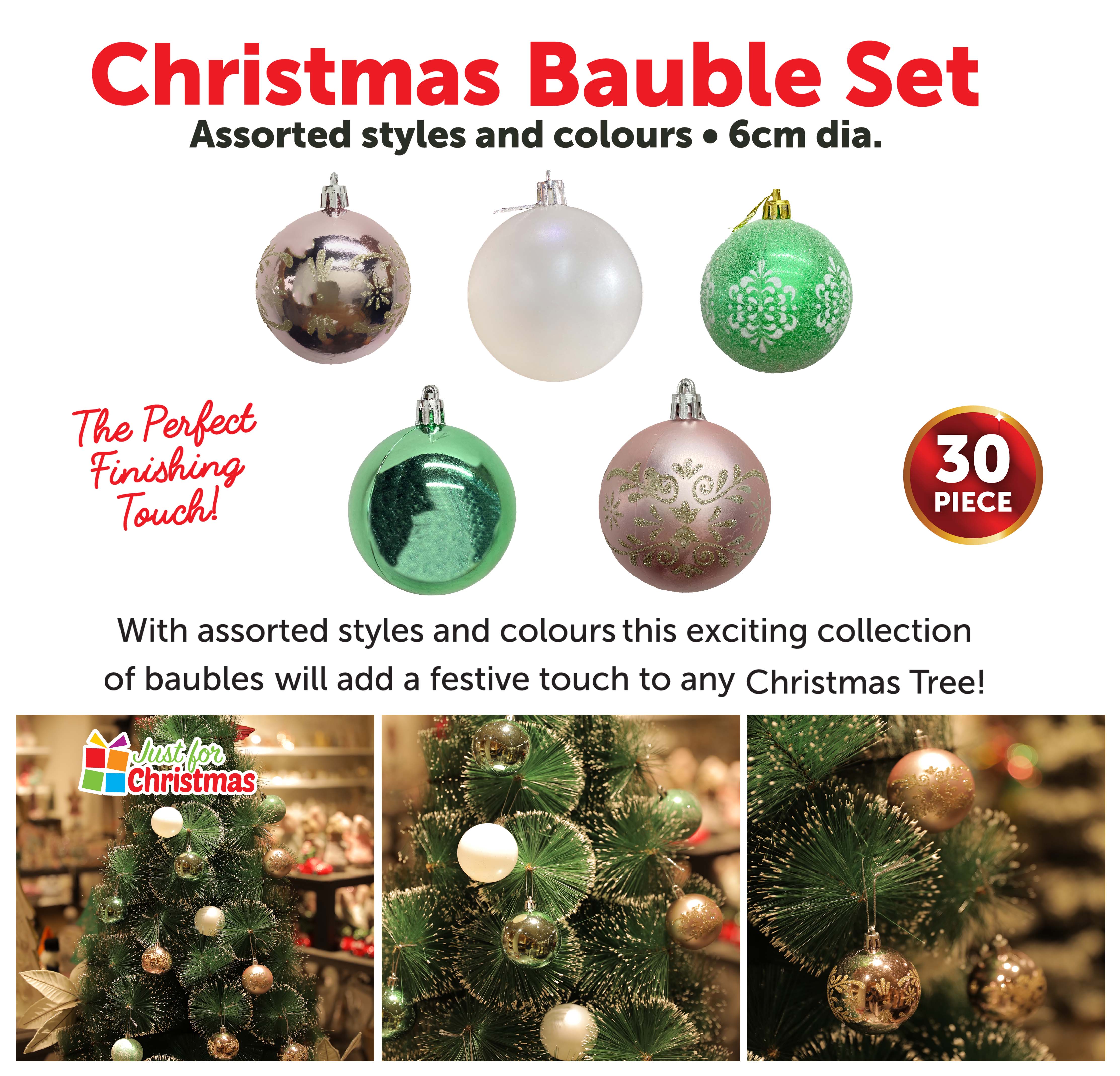 30 Piece Christmas Bauble Set