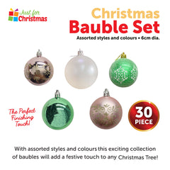 30 Piece Christmas Bauble Set