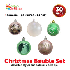 30 Piece Christmas Bauble Set