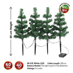4 Piece LED Christmas Tree Stake Lights