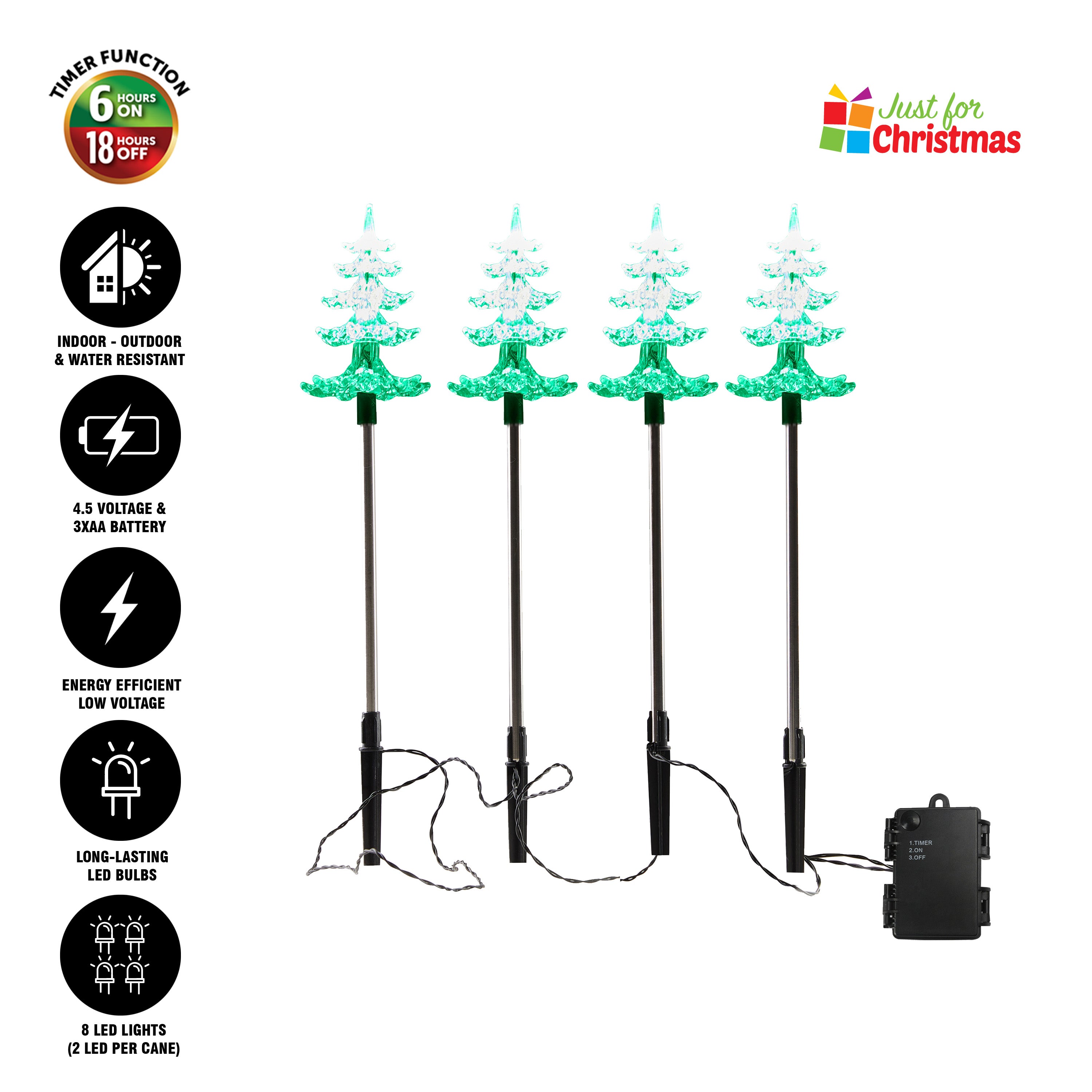 4 Piece LED Pathway Tree Lights