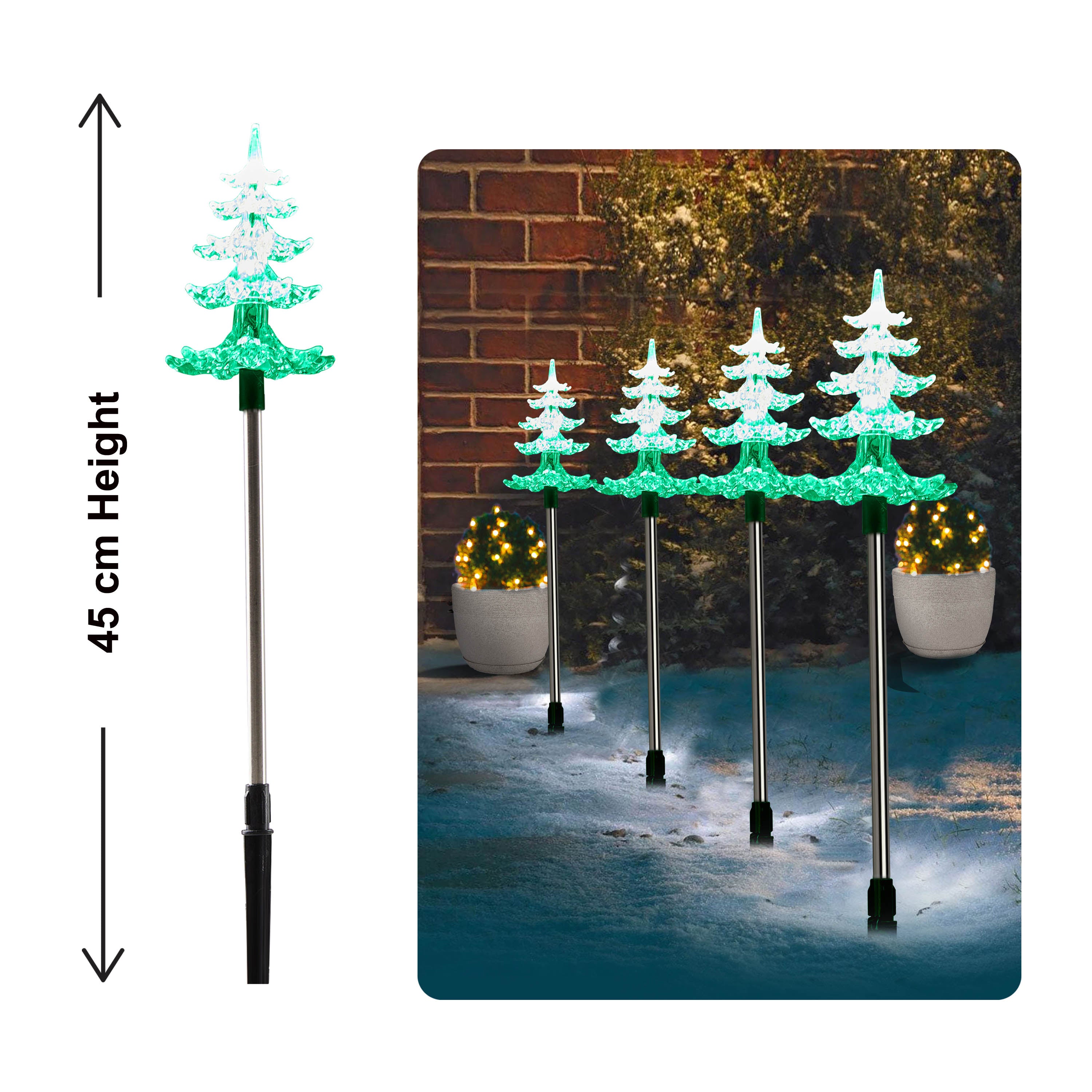 4 Piece LED Pathway Tree Lights