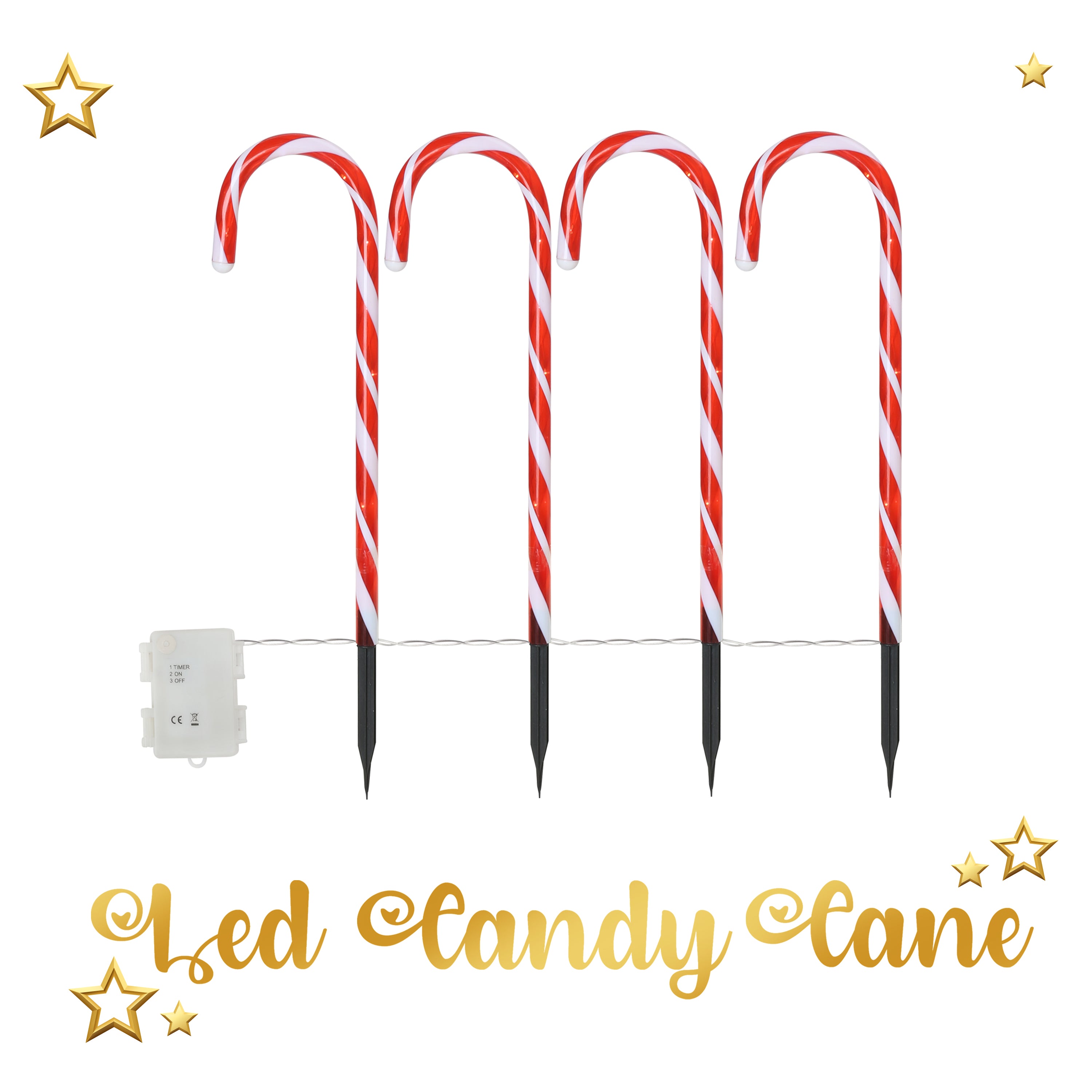 4 Piece LED Candy Cane Lights