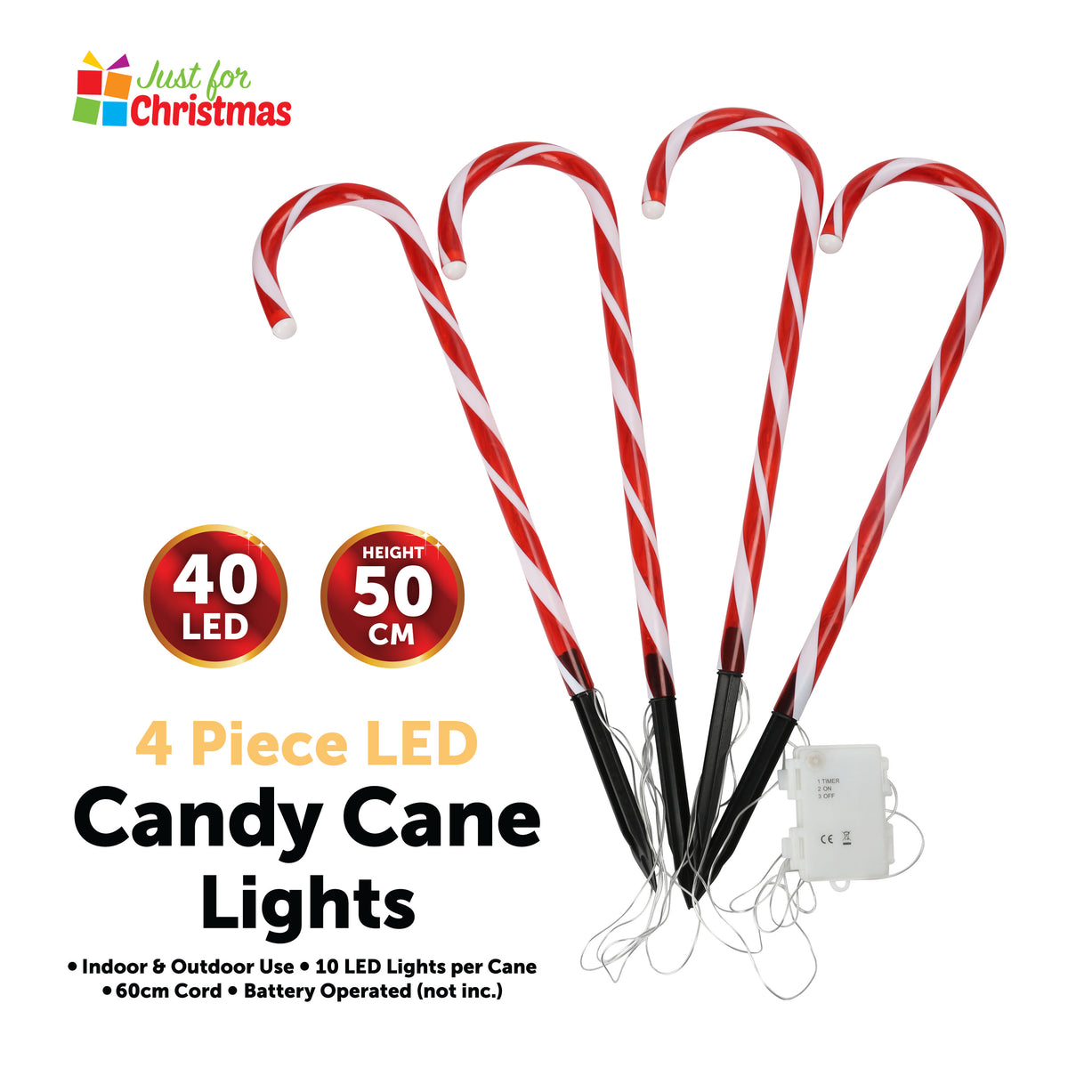 4 Piece LED Candy Cane Lights