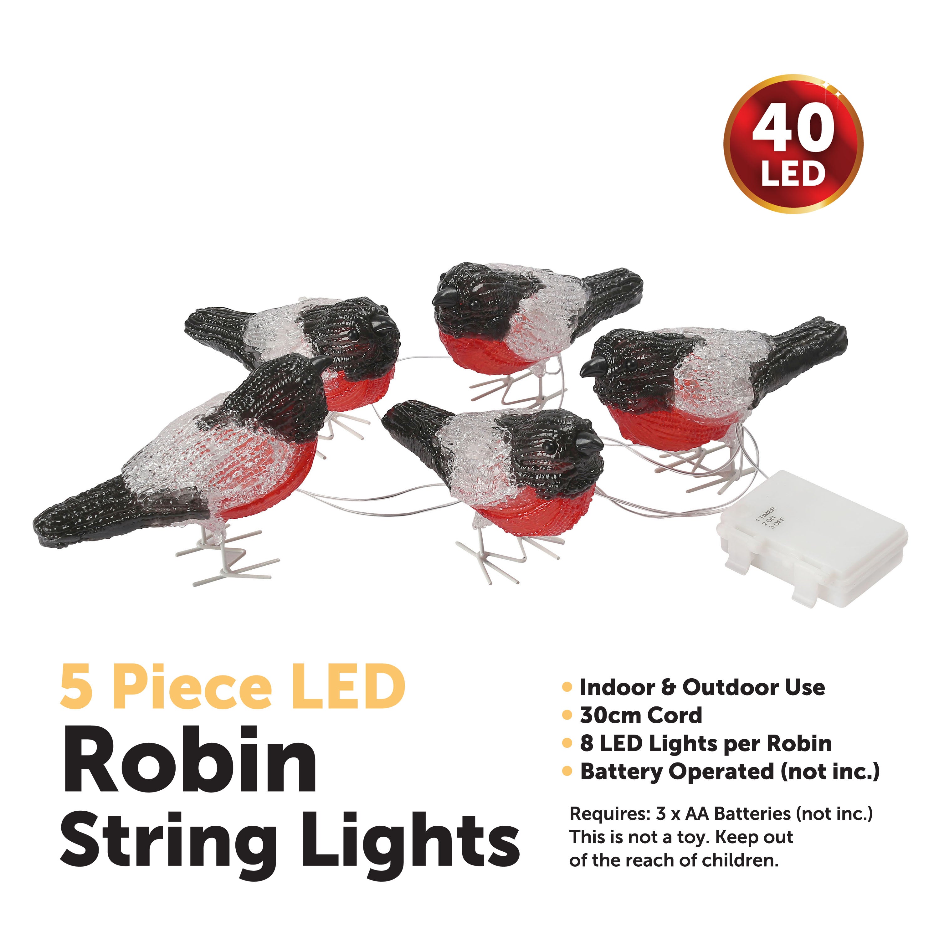 Rebine String 5 Piece LED Robin String Lights – DGI UK Group LTD