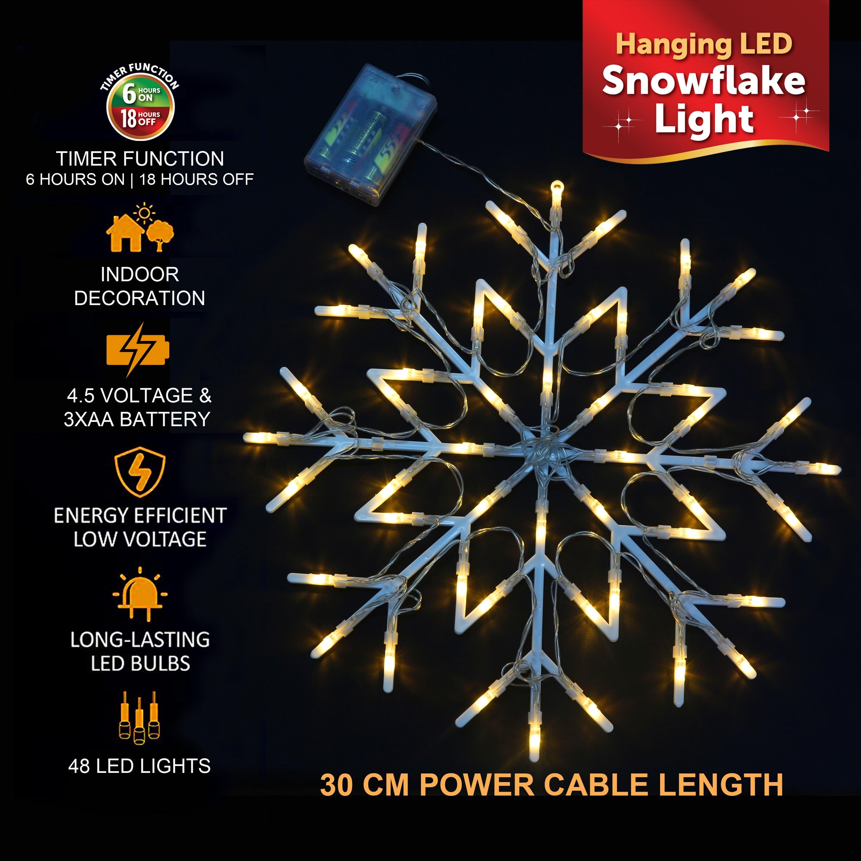 Hanging LED Snowflake Light