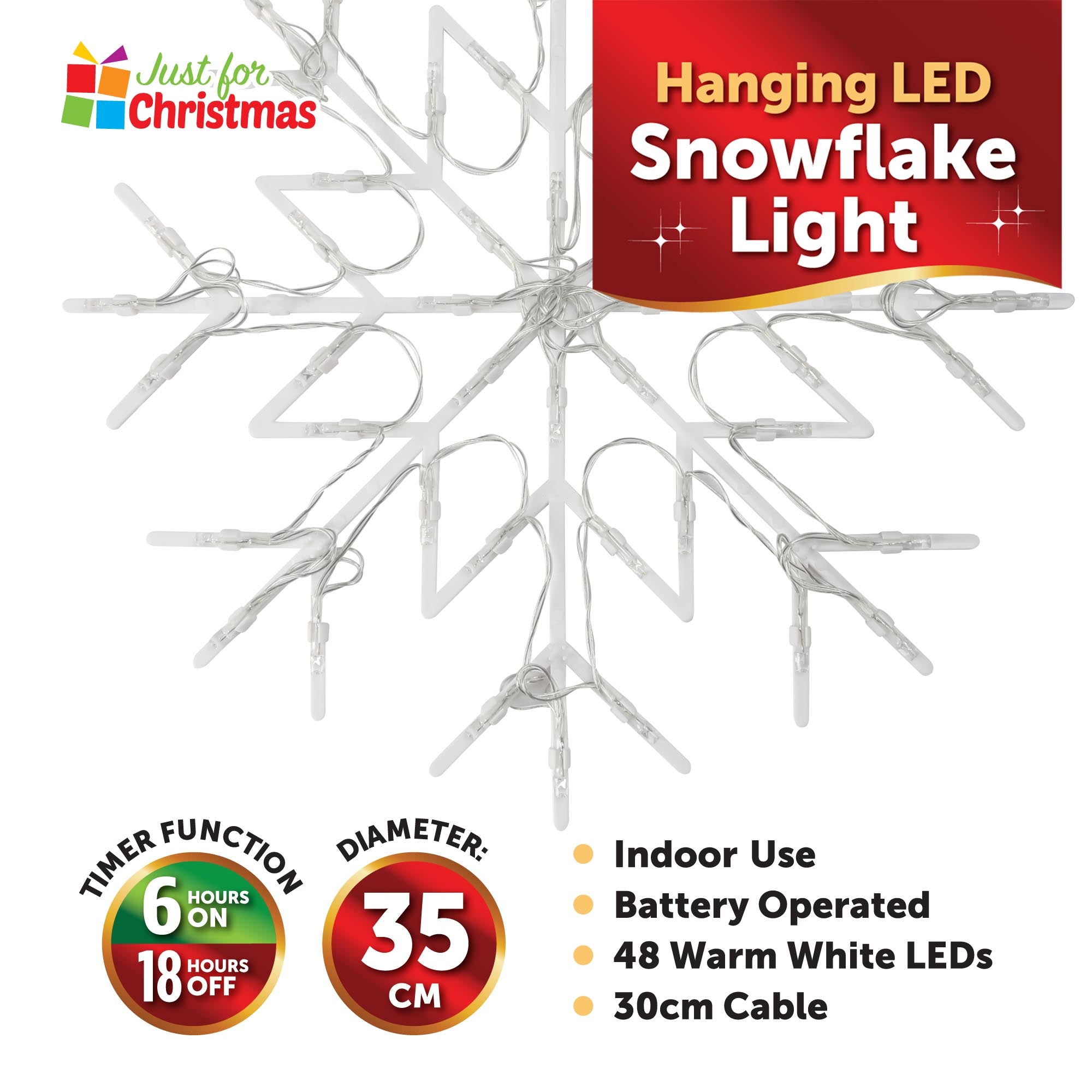 Hanging LED Snowflake Light