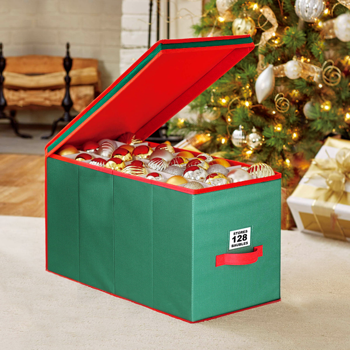 128-Grid Holiday Baubles Storage Box