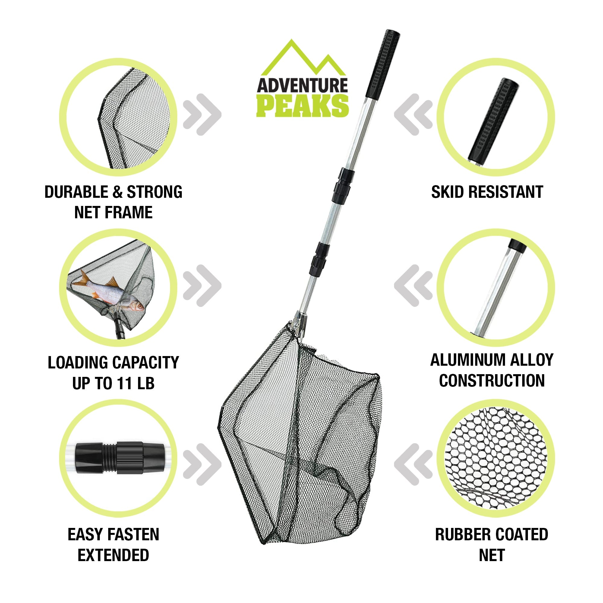Telescopic Fish Landing Net For Easy Catching