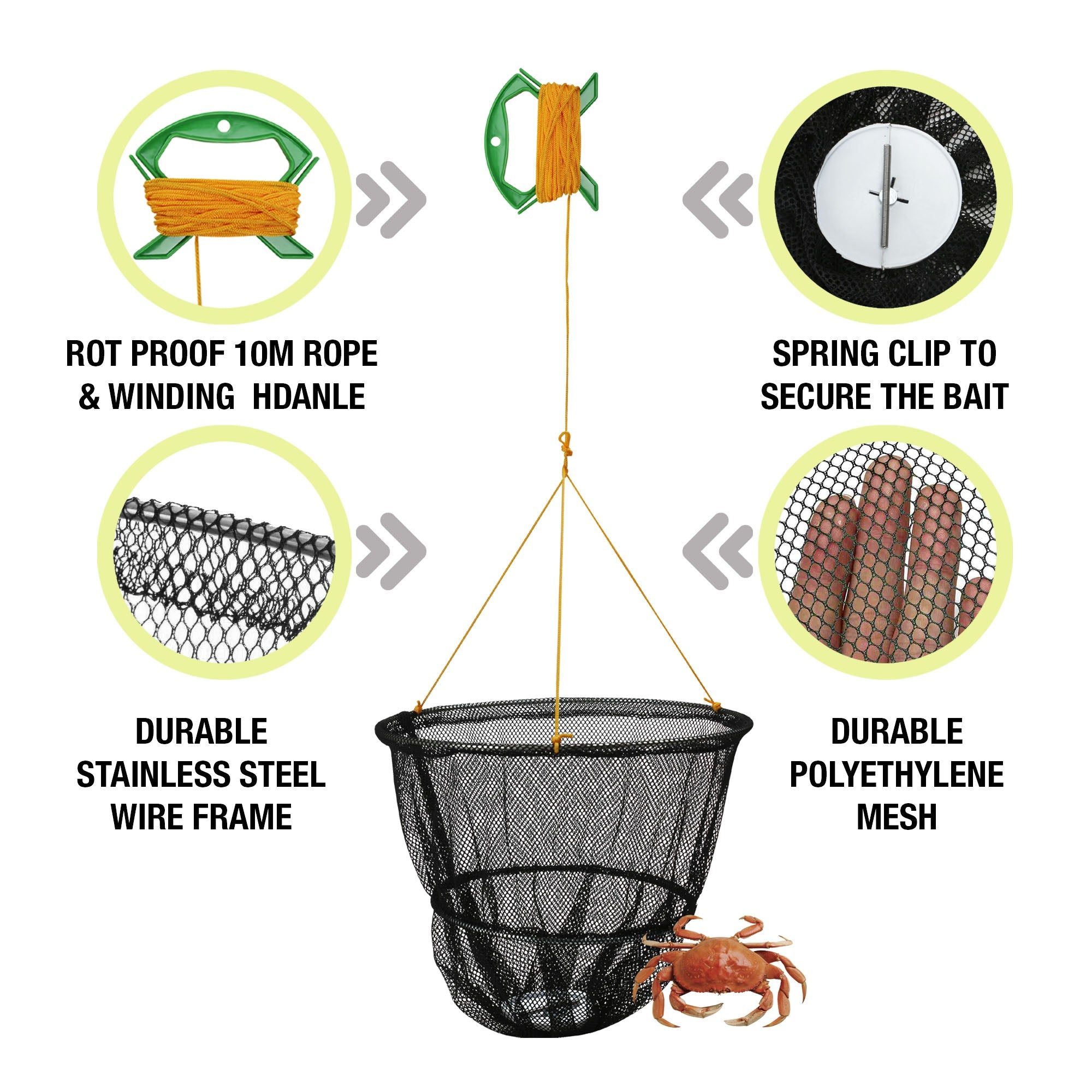 10m Line Deluxe Crayfish and Crab Net
