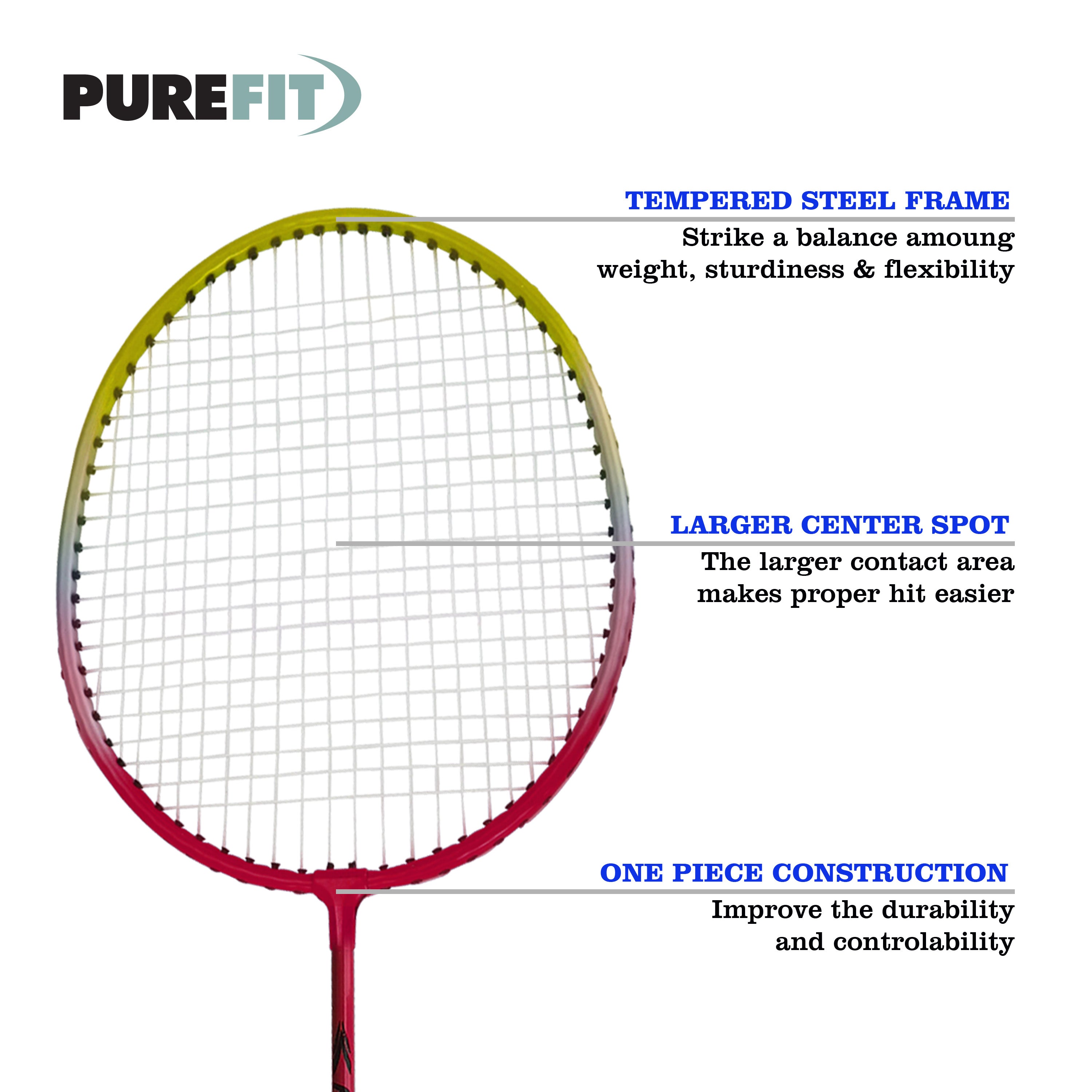 4 Piece Badminton Set with Rackets and Shuttlecocks