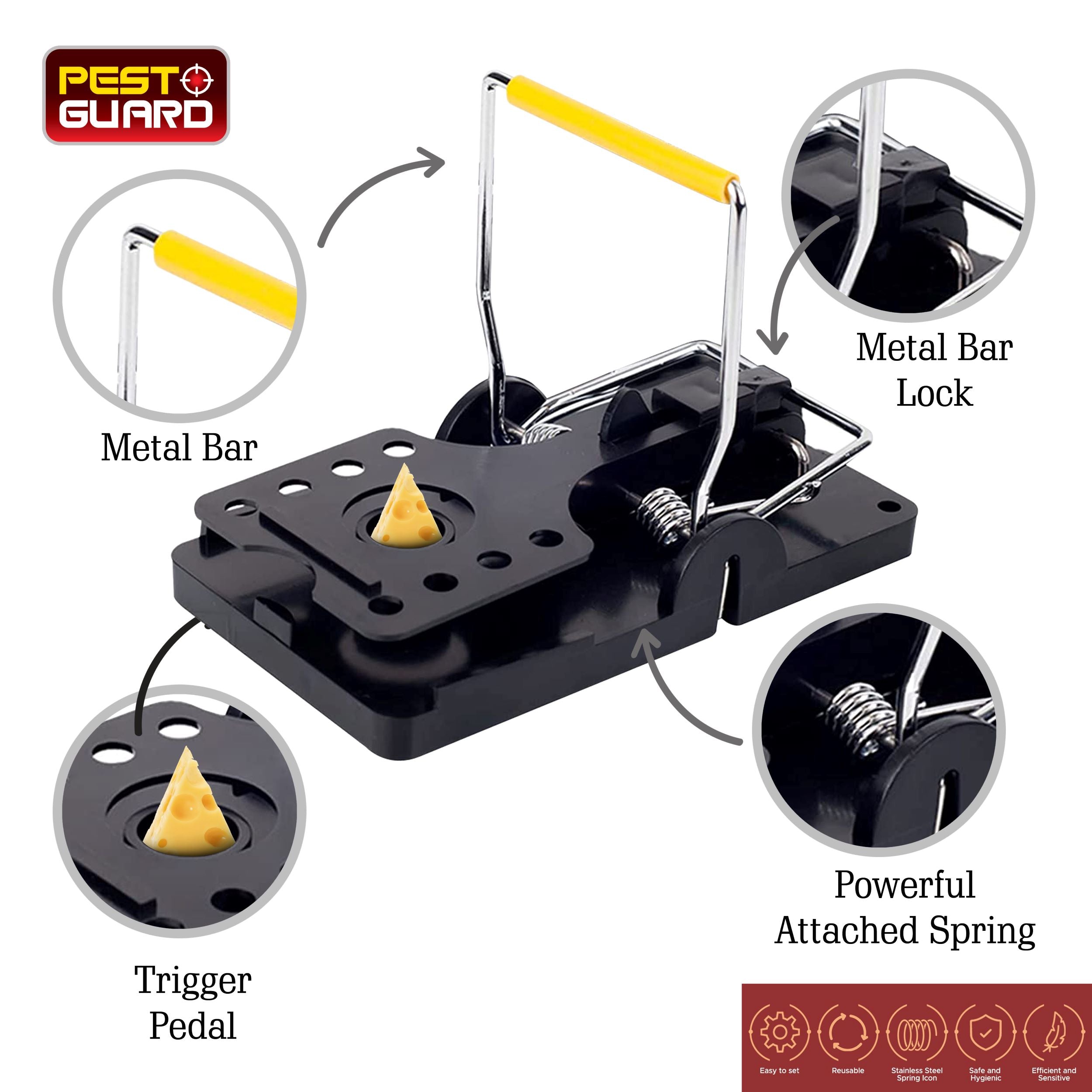 Mouse Trap with Metal Clips 4pk