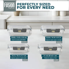 4PK Glass Container With Lid