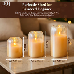 3PK Iridescent Glass Candle