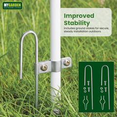 Garden Arch + Ground Stake White