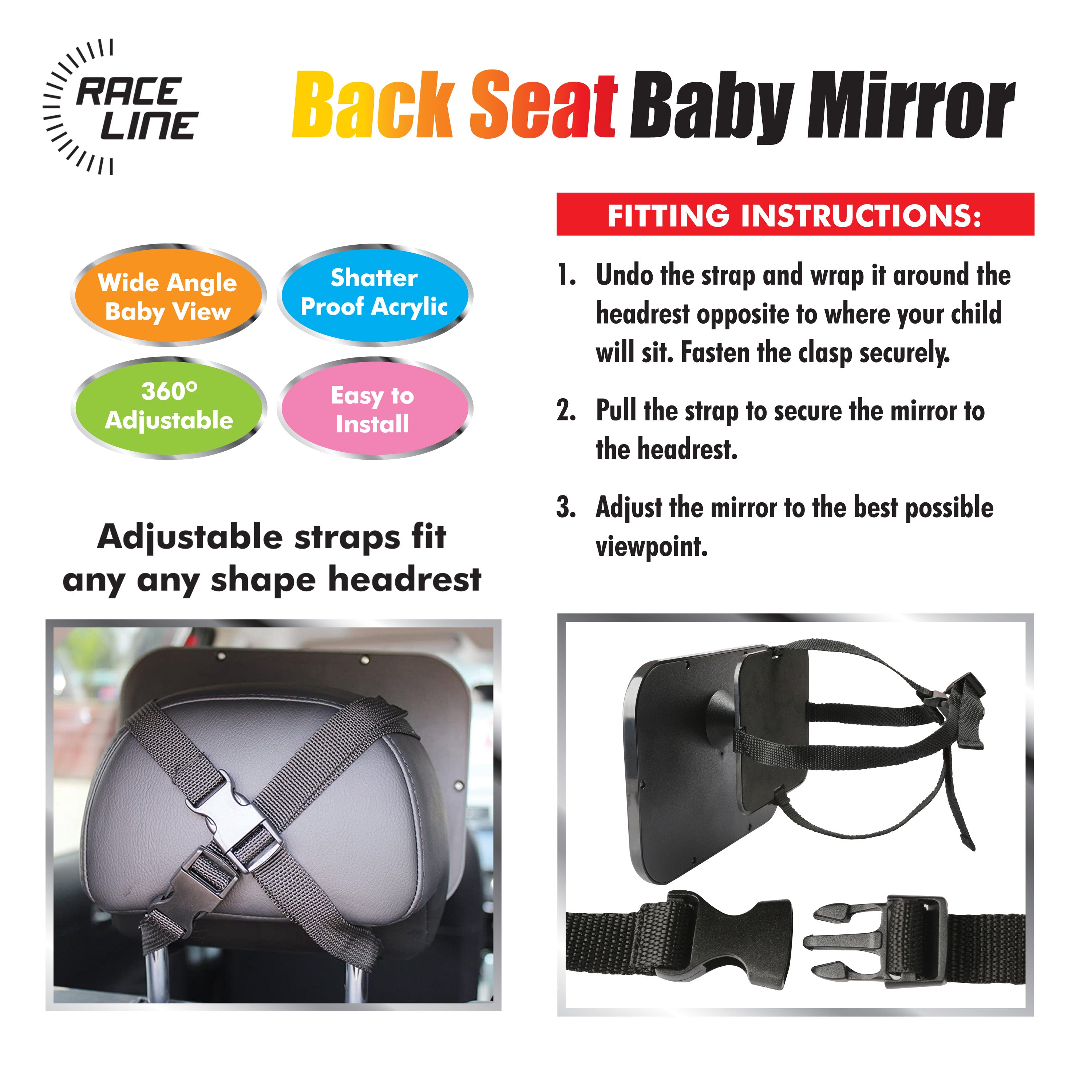 Adjustable Back Seat Baby Mirror For Safety
