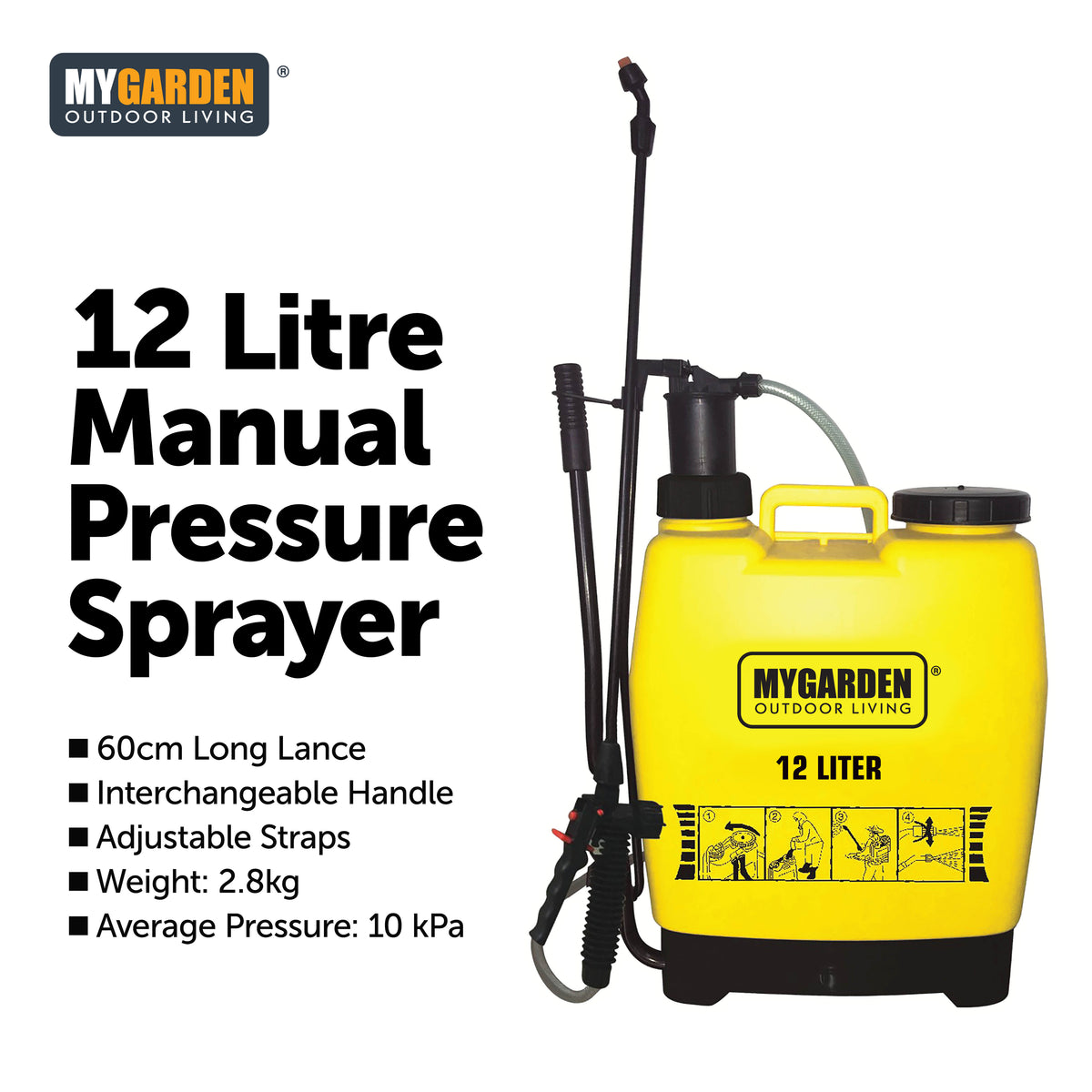 12 Litre Manual Pressure Sprayer