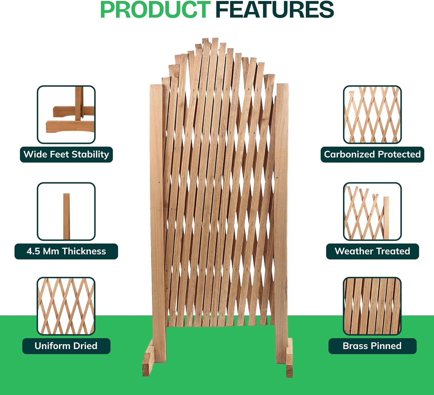 Garden Arch With Ground Stakes - Green