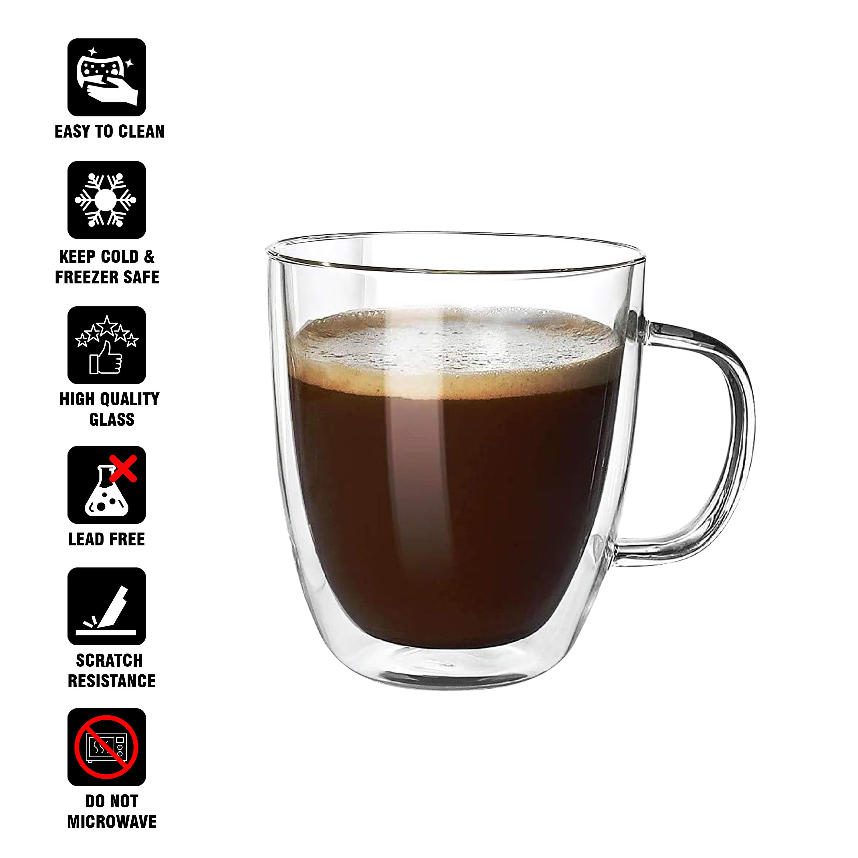2pc 350ml Double Wall Mug