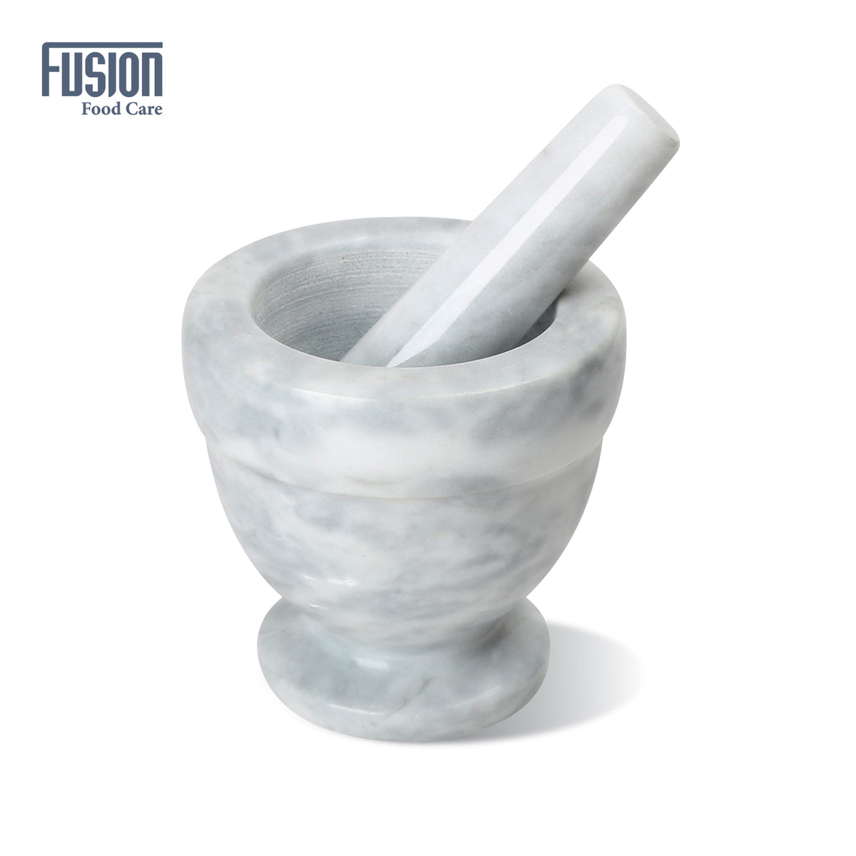 Marble White Grey Mortar and Pestle