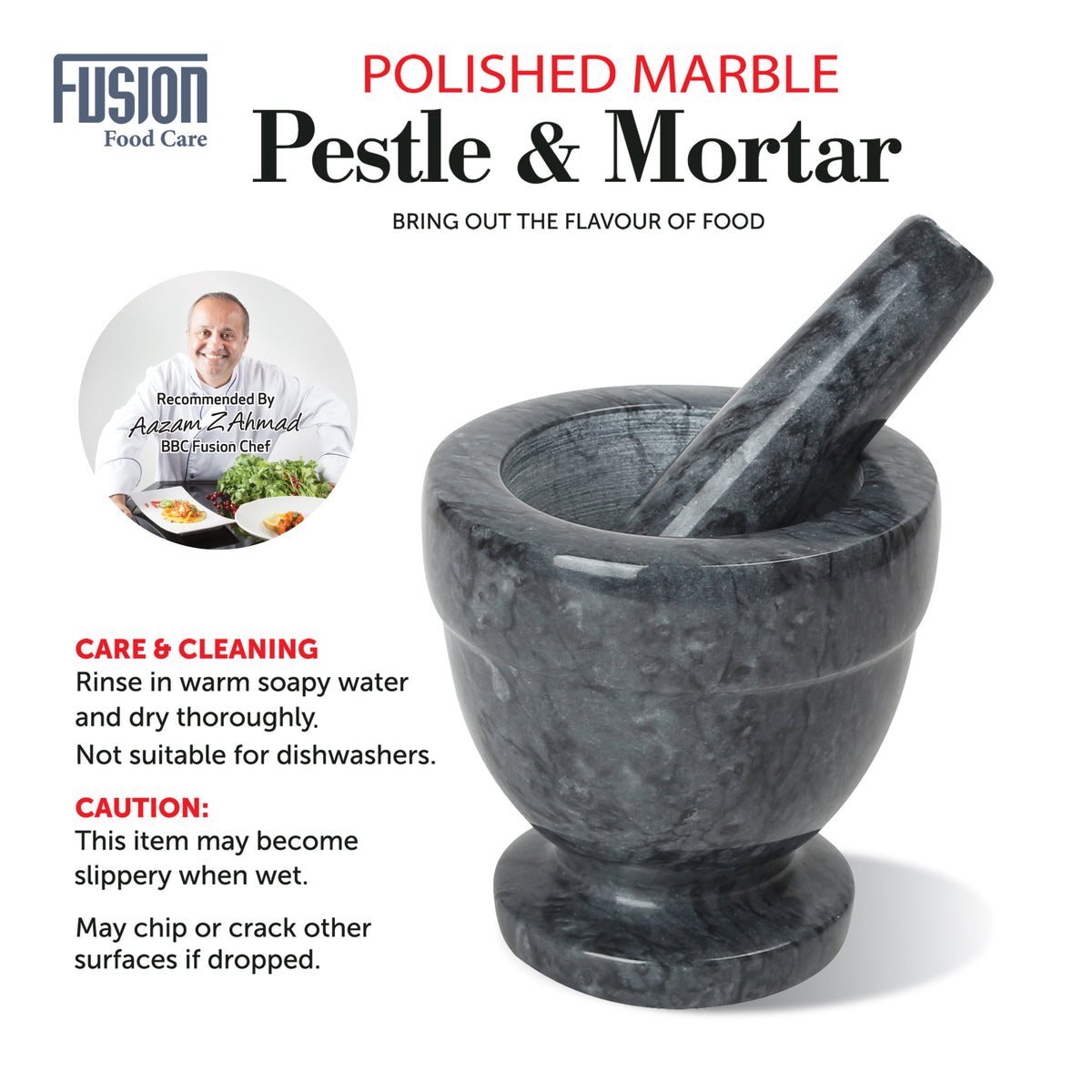 Dark Grey Marble Mortar & Pestle