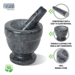 Dark Grey Marble Mortar & Pestle