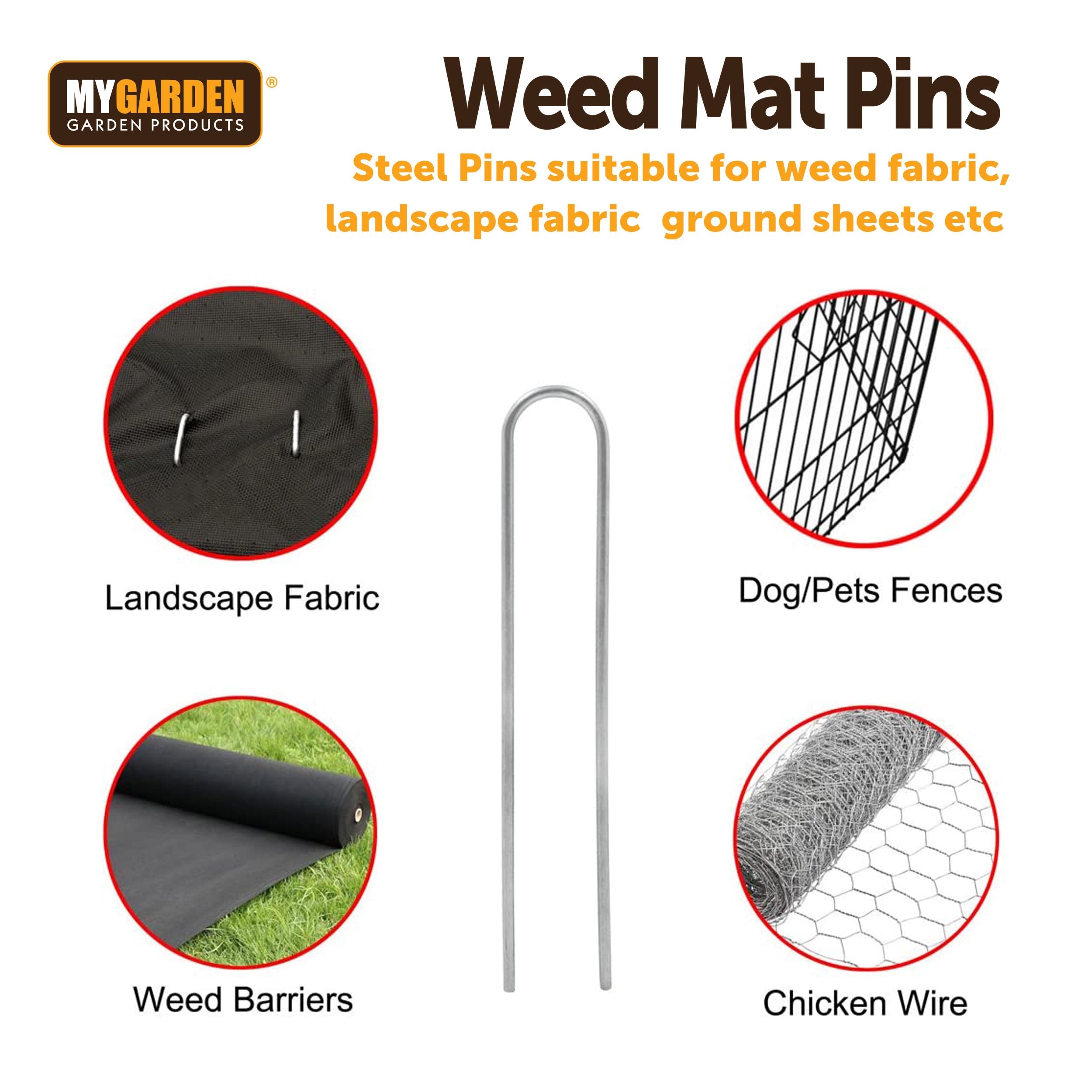 50PK Heavy Duty Weed Mat Pins for Garden Fabric Securing
