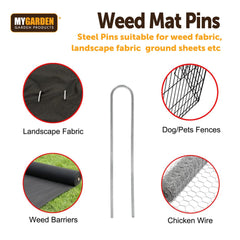 50PK Heavy Duty Weed Mat Pins for Garden Fabric Securing