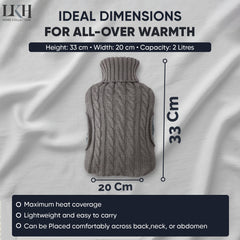 Hot Water Bottle-2L+Cover+Pocket