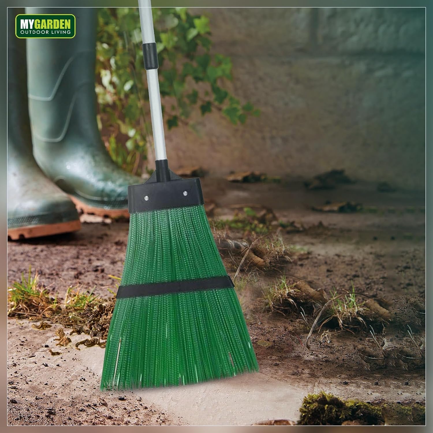 Extendable Garden Broom for Outdoor Cleaning