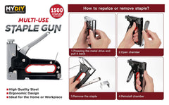 Multi-Use Staple Gun with 1500pcs Nails