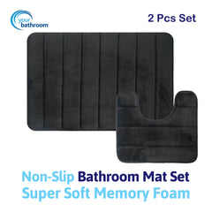 2pc Non-Slip Bathroom Mat Set