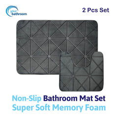 2pc Non-Slip Bathroom Mat Set