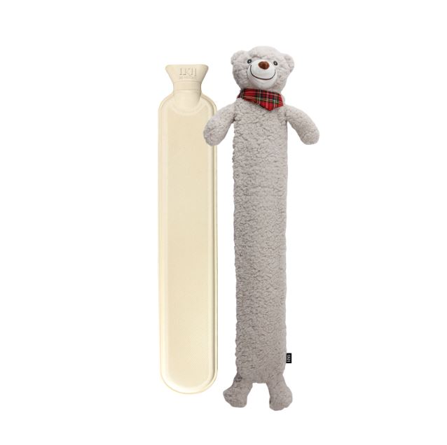 2 Litre Long Hot Water Bottle with Sherpa Animal Cover