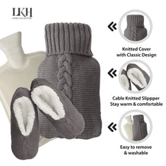 Hot Water Bottle and Slipper Gift Set