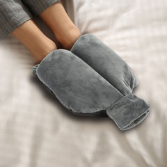 2L Hot Water Bottle with Velour Foot Cover
