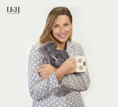 2L Hot Water Bottle with Faux Fur Cover & Pom Poms