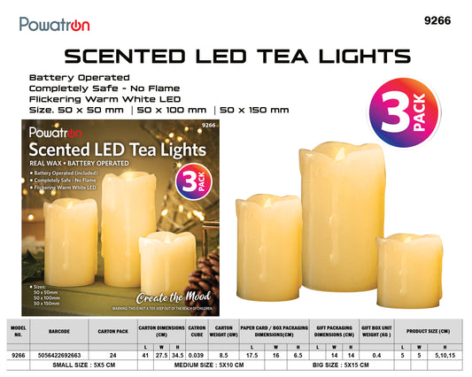 3pcs LED Light Candles Scented