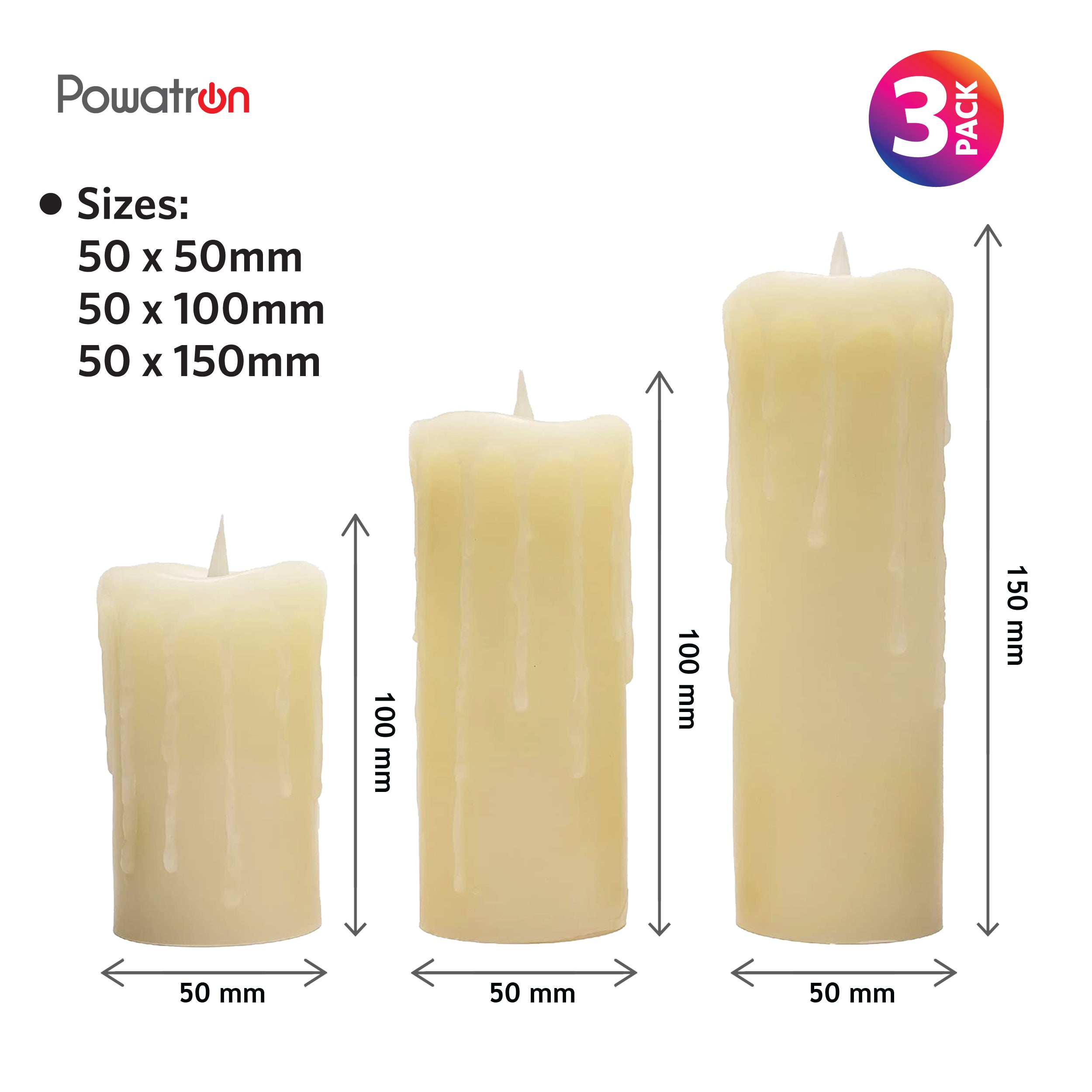 3pcs LED Light Candles Scented