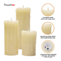 3pcs LED Light Candles Scented