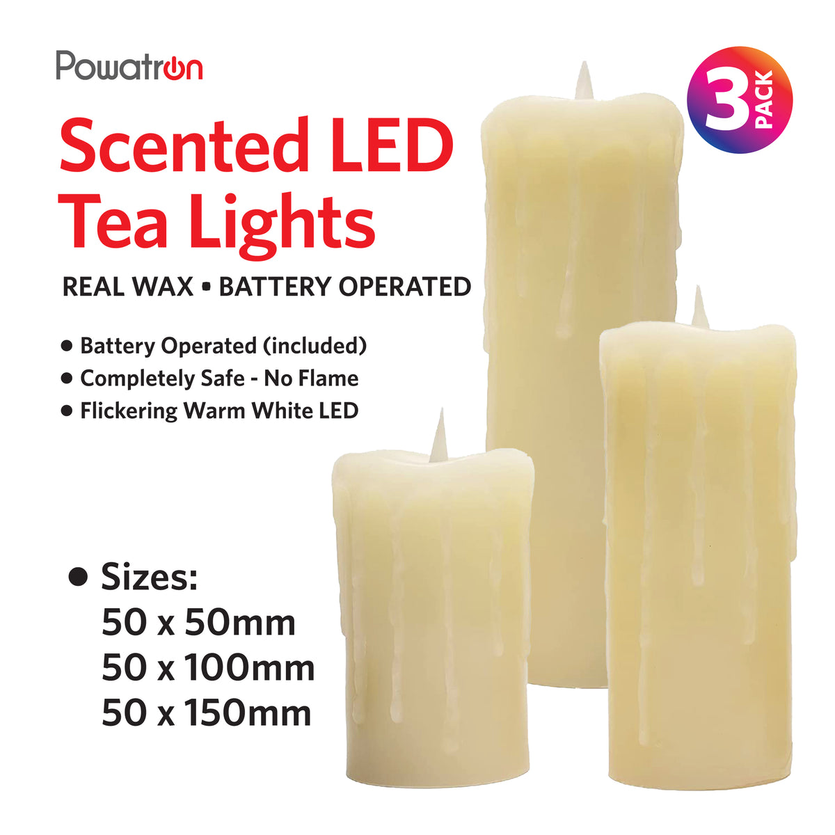 3pcs LED Light Candles Scented