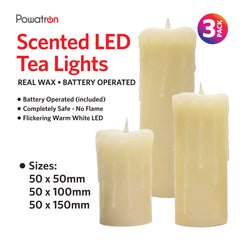 3pcs LED Light Candles Scented