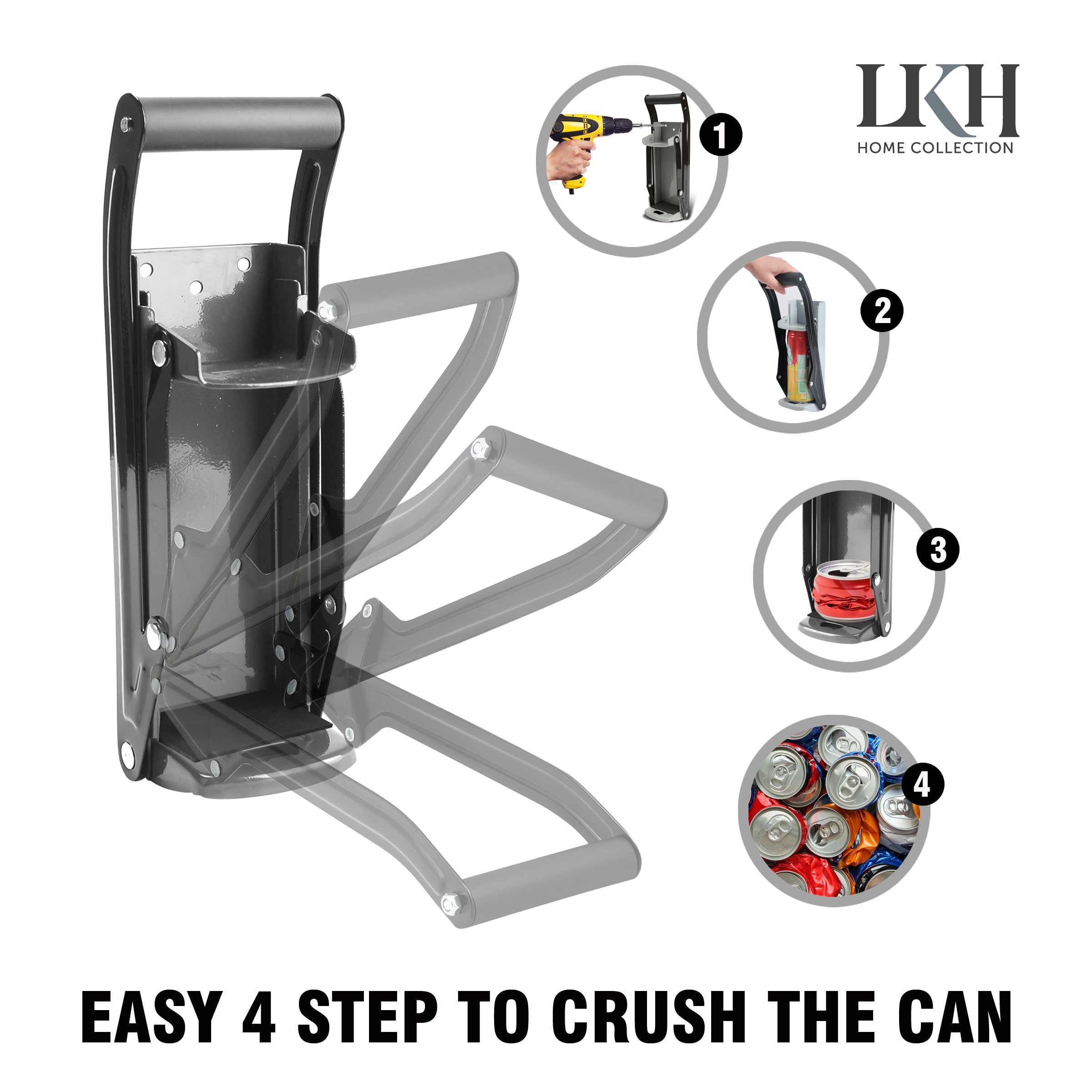 Can and Bottle Crusher with 3M EVA Mat