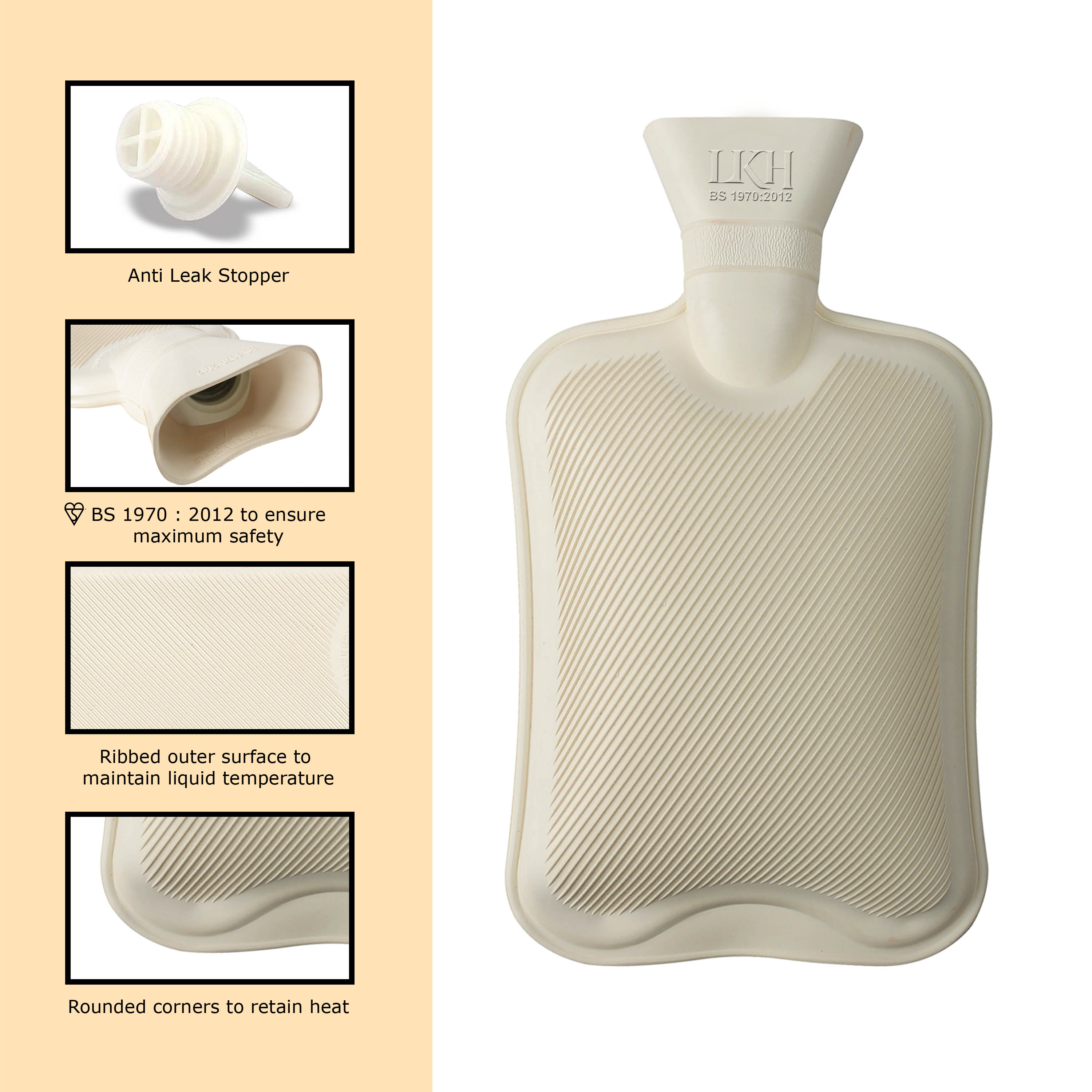 750ml Hot Water Bottle with Faux Fur Cover